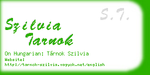 szilvia tarnok business card